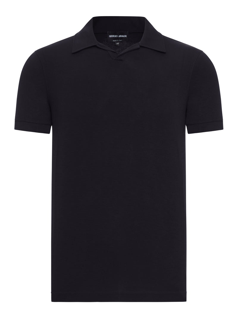 Giorgio Armani Men Short-Sleeved Polo Shirt In Technical Fabric