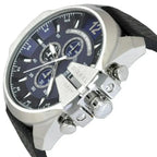 Diesel DZ4423 Mega Chief Chronograph Men's Watch – Blue Dial & Black Leather Strap
