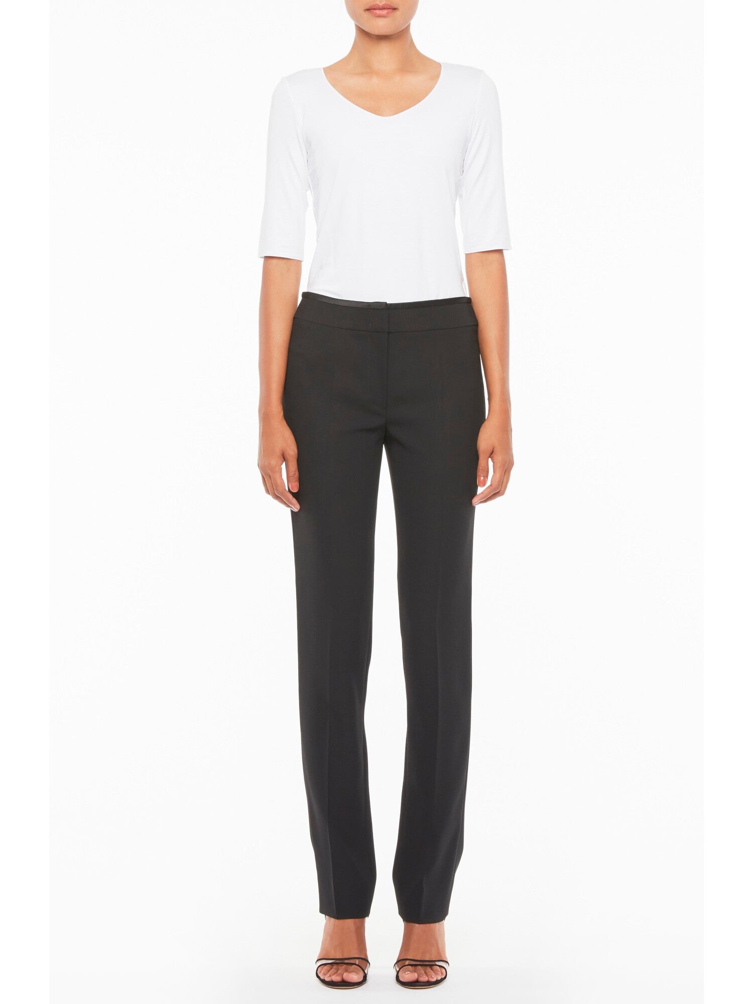 Emporio Armani Womens Black Zippered Formal Straight leg Pants
