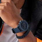 Armani Exchange Outerbanks AX7128 Men's Chronograph Watch – Blue Dial with Blue Silicone Strap