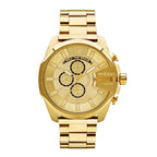 Diesel DZ4360 Mega Chief Chronograph Men's Watch – Gold Dial & Gold Stainless Steel Strap
