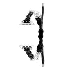 For Apple Watch Series 8 41mm Paracord Row Beads Drawstring Braided Watch Band(Black)