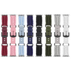 For Apple Watch Series 2 42mm Plain Paracord Genuine Leather Watch Band(Army Green)