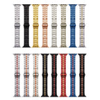 For Apple Watch Series 7 45mm Stainless Steel Watch Band(Black Red)