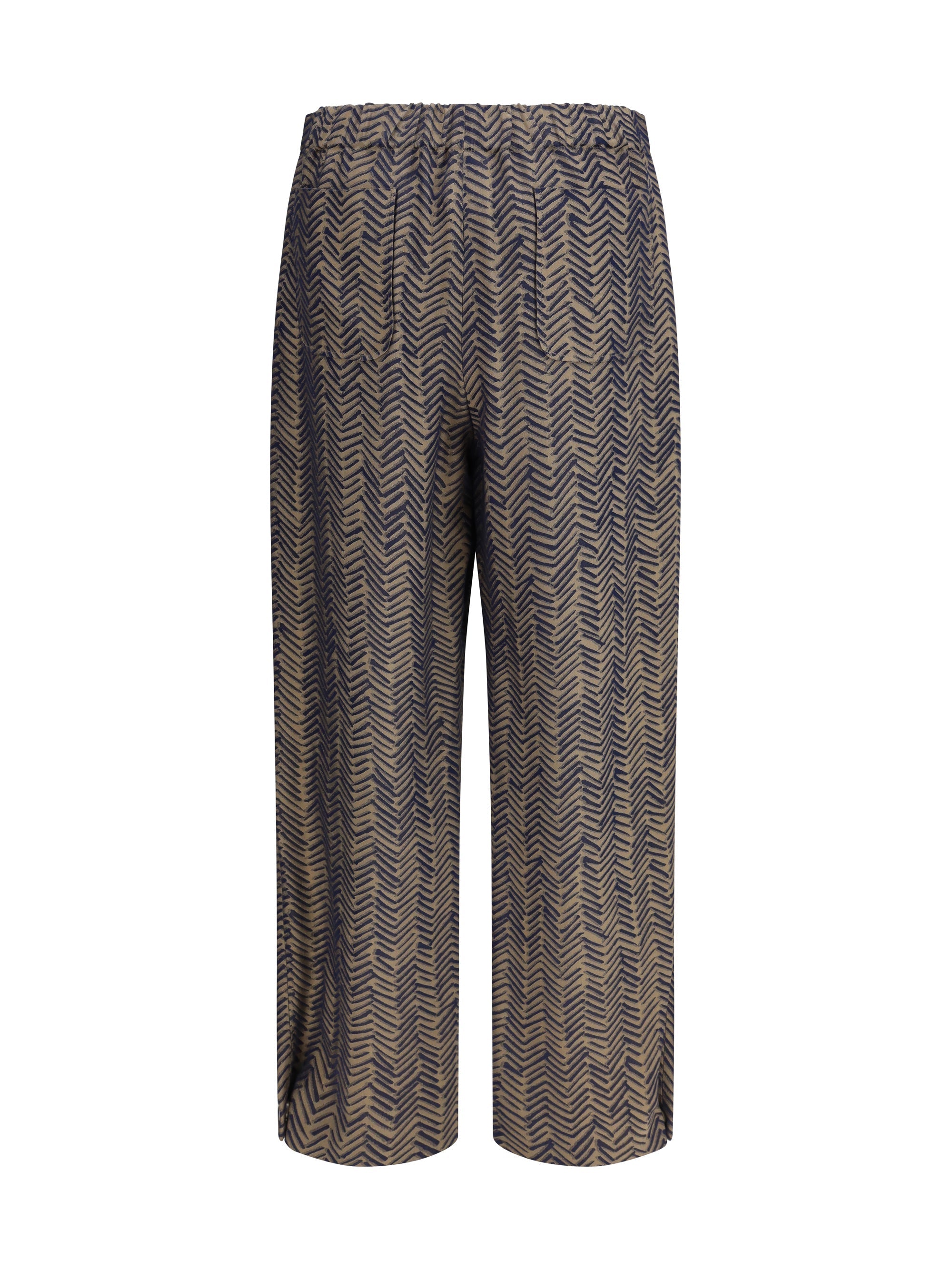 Giorgio Armani Chevron Jacquard Viscose Pants Medieval Blue