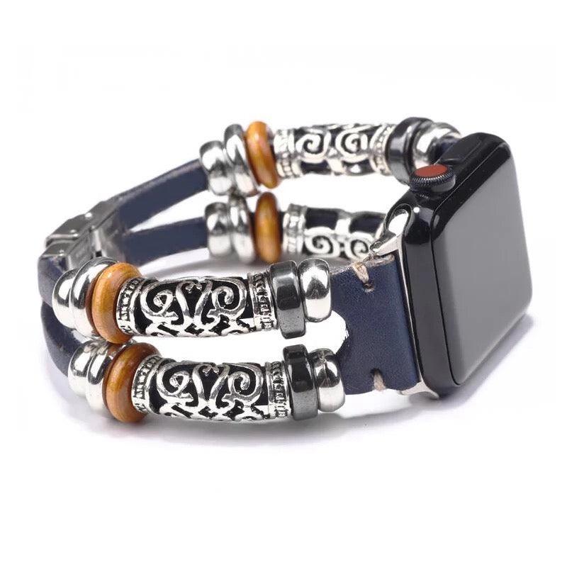 Boho-Leather Steel Bracelet Band For Apple Watch Multiple Colors Available