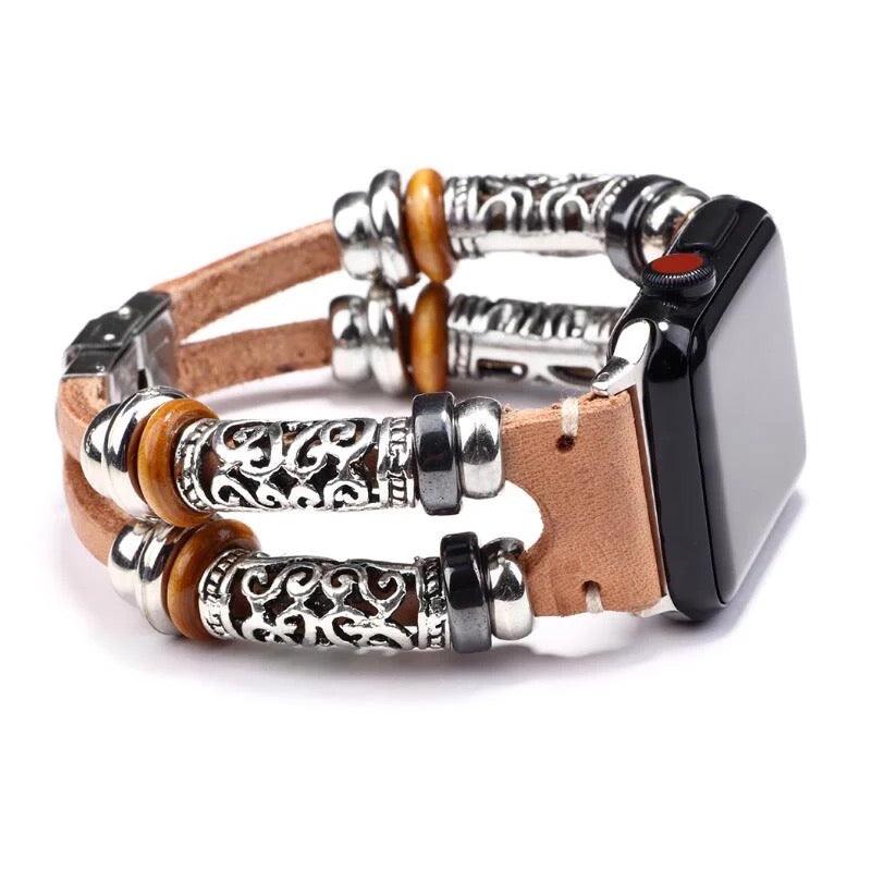 Boho-Leather Steel Bracelet Band For Apple Watch Multiple Colors Available