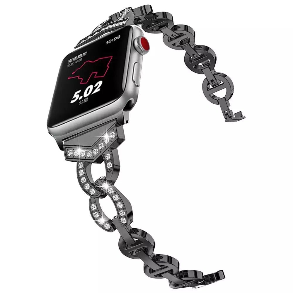 Stainless Steel Bling Bracelet Band For Apple Watch Multiple Colors Available