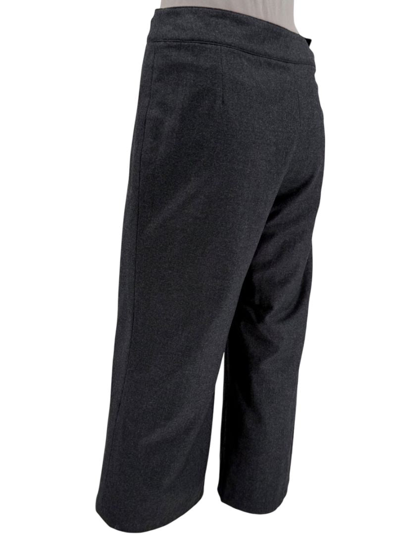 Armani Collezioni Charcoal Grey Wool Angora Wide-Leg Trousers – Size 12 (IT 48)