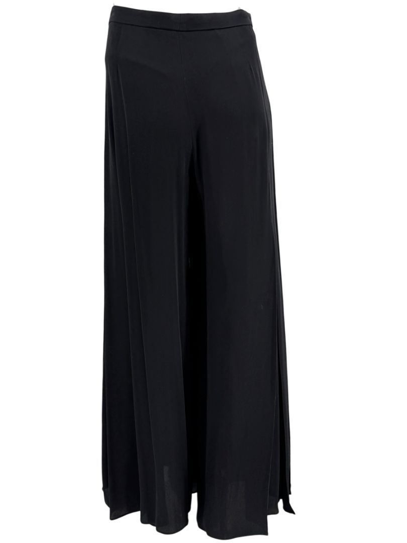Armani Collezioni Black Silk Blend Wide-Leg Pants – Size 10