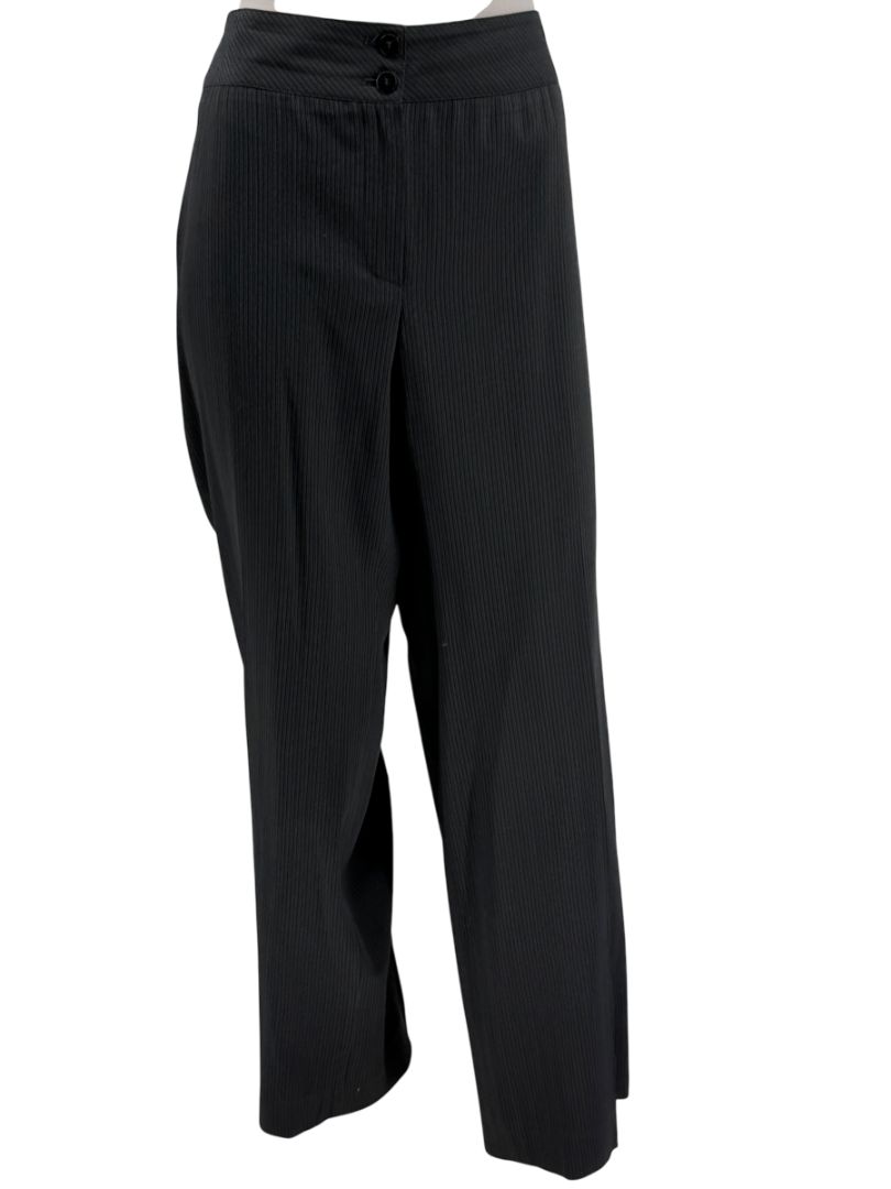 Armani Collezioni Charcoal Pinstripe Tailored Trousers – Size 12 (IT 48)
