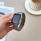 For Apple Watch 46mm / 49mm / 45mm / 44mm Curved Side Detachable Stainless Steel Watch Band(Titanium)