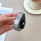 For Apple Watch 46mm / 49mm / 45mm / 44mm Curved Side Detachable Stainless Steel Watch Band(Titanium)