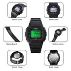 skmei-1608-multi-function-student-electronic-watch-waterproof-timing-silicone-sports-watchblack