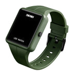 skmei-1541-fashion-led-watch-square-couple-model-waterproof-electronic-watch-silicone-watchgreen