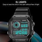 SKMEI 1998 Transparent Shell Ice Sensor Outdoor Sports Waterproof Multi-function Watch(Black)