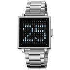 skmei-multi-function-letter-display-dial-square-men-electronic-watch-color-silver-steel-band