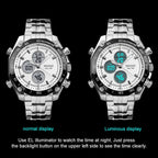 skmei-1302-fashion-men-leisure-wrist-watch-multifunctional-dual-time-sports-digital-watch-with-stainless-steel-watchband-30m-waterproof-silver-black