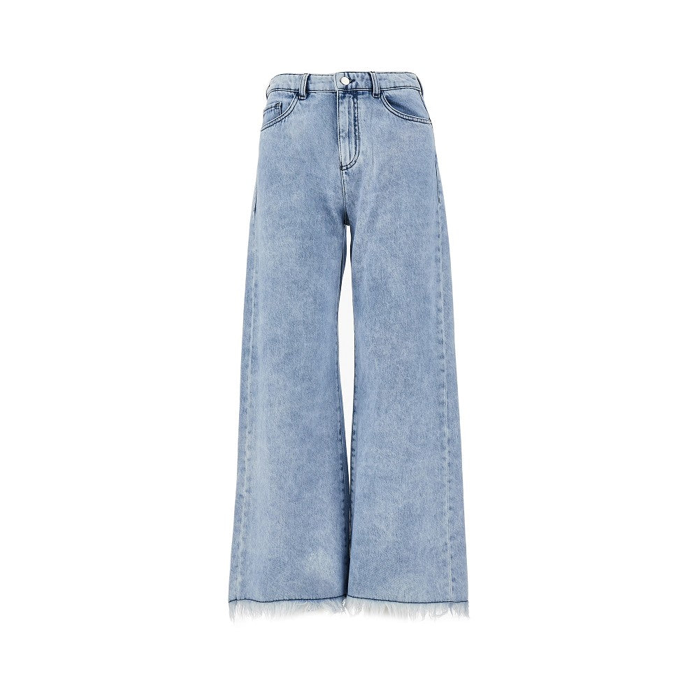 Emporio Armani J33 Frayed Denim Pants Blue Women