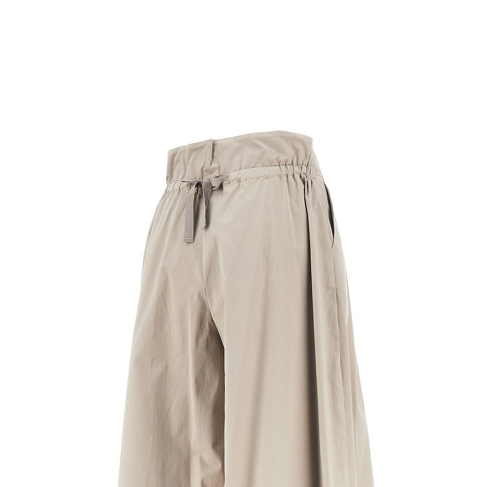 Emporio Armani Stretch Cotton Cropped Pants Beige Women