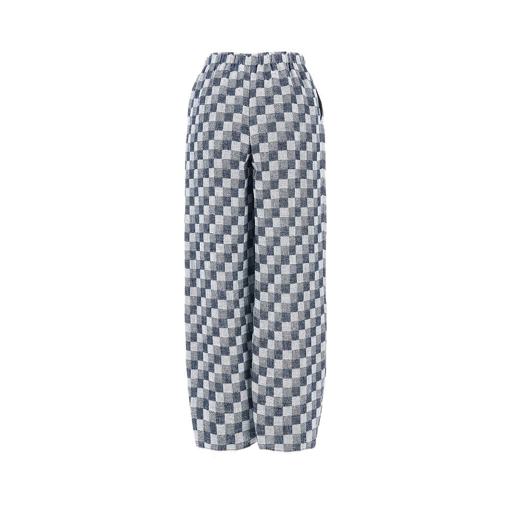 Emporio Armani Linen-blend Gauze Pants Blue