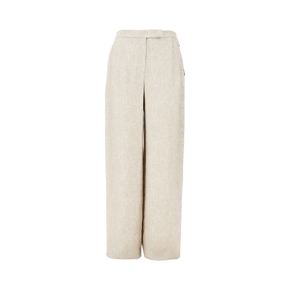 Emporio Armani Icon Laminated Viscose Pants Gold