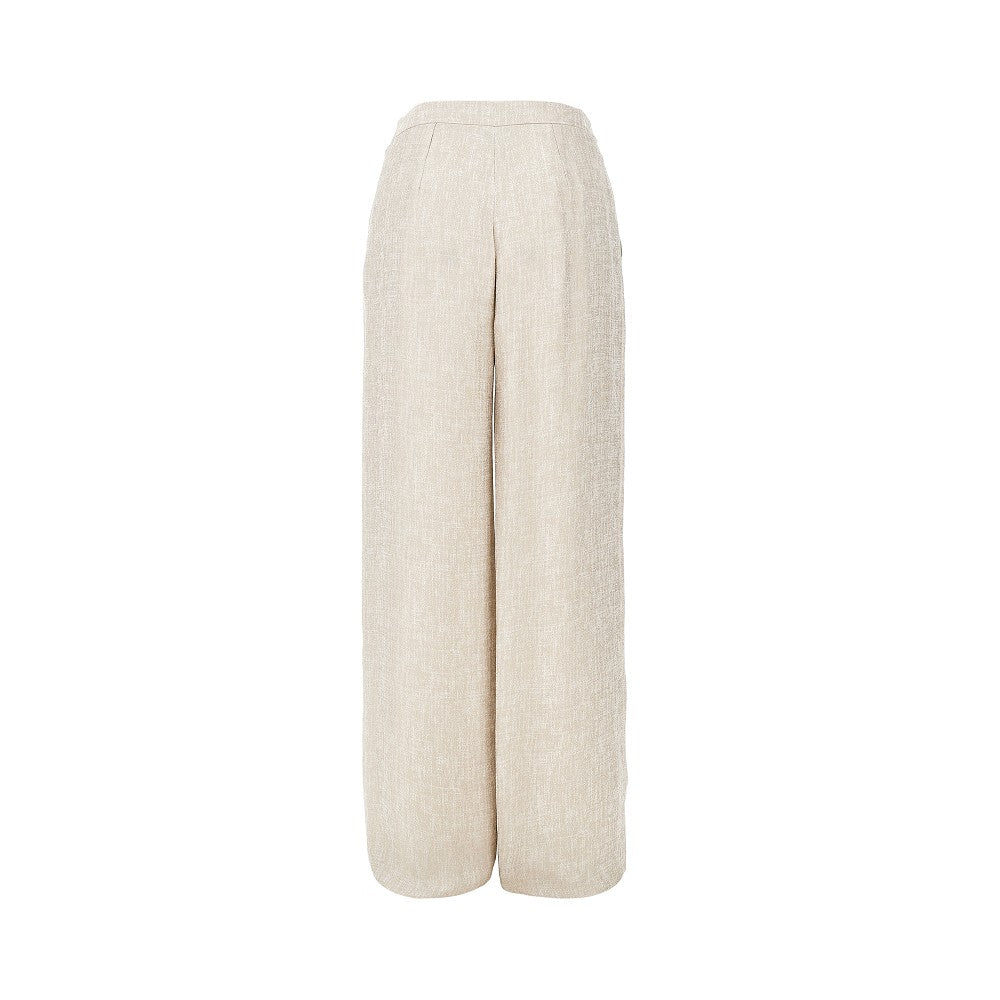 Emporio Armani Icon Laminated Viscose Pants Gold