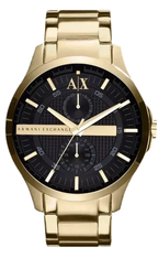 Armani Exchange Hampton AX2122 Men's Chronograph Watch – Black Dial with Gold Stainless Steel Strap