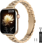 Slim Prestige Stainless Steel Link Band For Apple Watch Multiple Colors Available