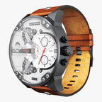 Diesel DZ7394 Mr. Daddy 2.0 Chronograph Men's Watch – Silver Dial & Brown Leather Strap